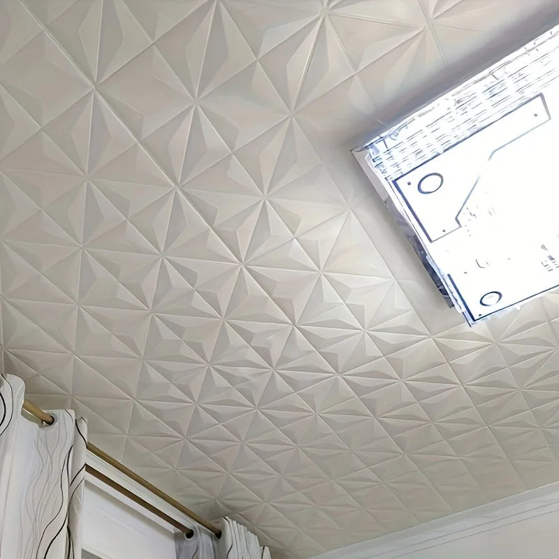 35*35cm 3d Room Decor Warm Decoration Self-adhesive Wall Stickers Ceiling Background Foam Waterproof Anti-collision Wallpaper