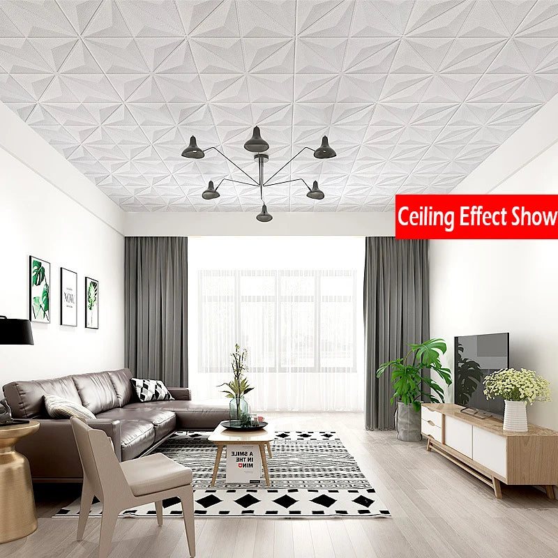 35*35cm 3d Room Decor Warm Decoration Self-adhesive Wall Stickers Ceiling Background Foam Waterproof Anti-collision Wallpaper