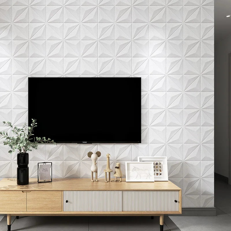35*35cm 3d Room Decor Warm Decoration Self-adhesive Wall Stickers Ceiling Background Foam Waterproof Anti-collision Wallpaper