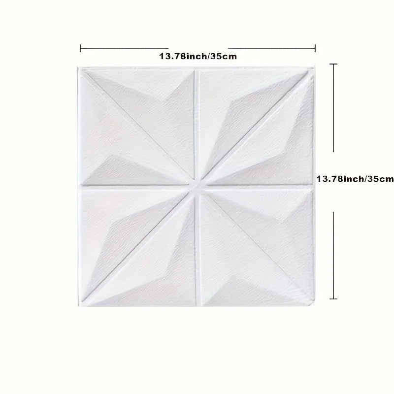 35*35cm 3d Room Decor Warm Decoration Self-adhesive Wall Stickers Ceiling Background Foam Waterproof Anti-collision Wallpaper