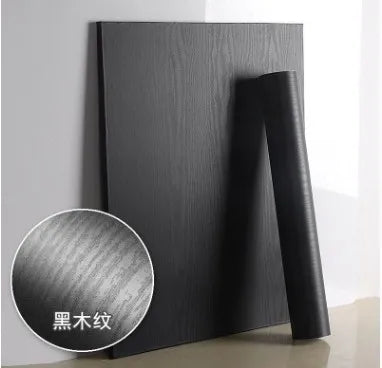 black wood matt furniture stickers boeing film pvc adhesive paper back vinyl wallpaper cabinet furniture wood fiber wallpaper