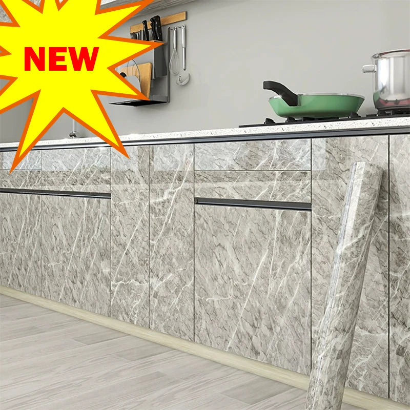 DIY 55cm Marble Self-adhesive Wallpaper Bathroom Kitchen Dining Room Cabinet Countertop Wall Sticker Waterproof And Mildew Proof
