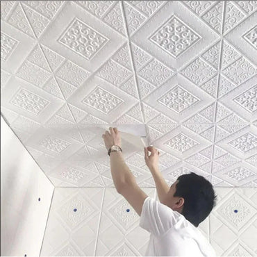 5-20Pcs 35*35cm Ceiling Wallpaper 3D Brick Waterproof Wall Stickers Foam Wall Paper Self-Adhesive Home Decor