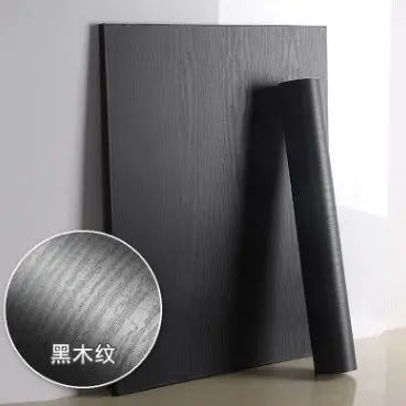 black wood matt furniture stickers boeing film pvc adhesive paper back vinyl wallpaper cabinet furniture wood fiber wallpaper