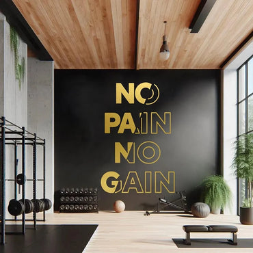 No Pain No Gain Vinyl Wall Decal – Minimalist Gym Decor, Motivational Quote Sticker for Home & Fitness Room Inspiration E984