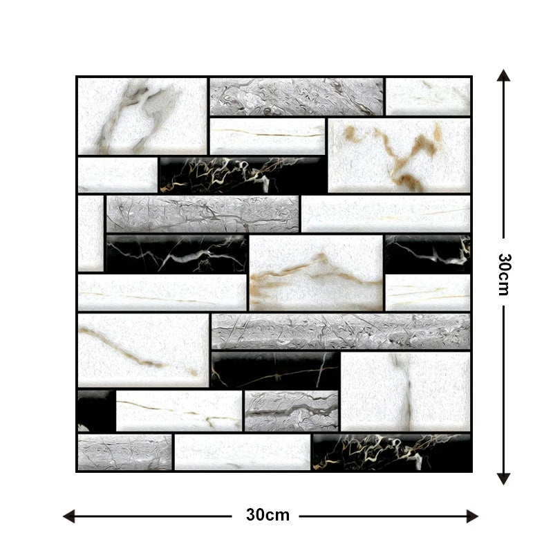 10 Pcs Self Adhesive Tile Wall Sticker Home Decor 3d Pvc Sticker Covers For Kitchen Cupboard Bathroom Waterproof Wallpaper