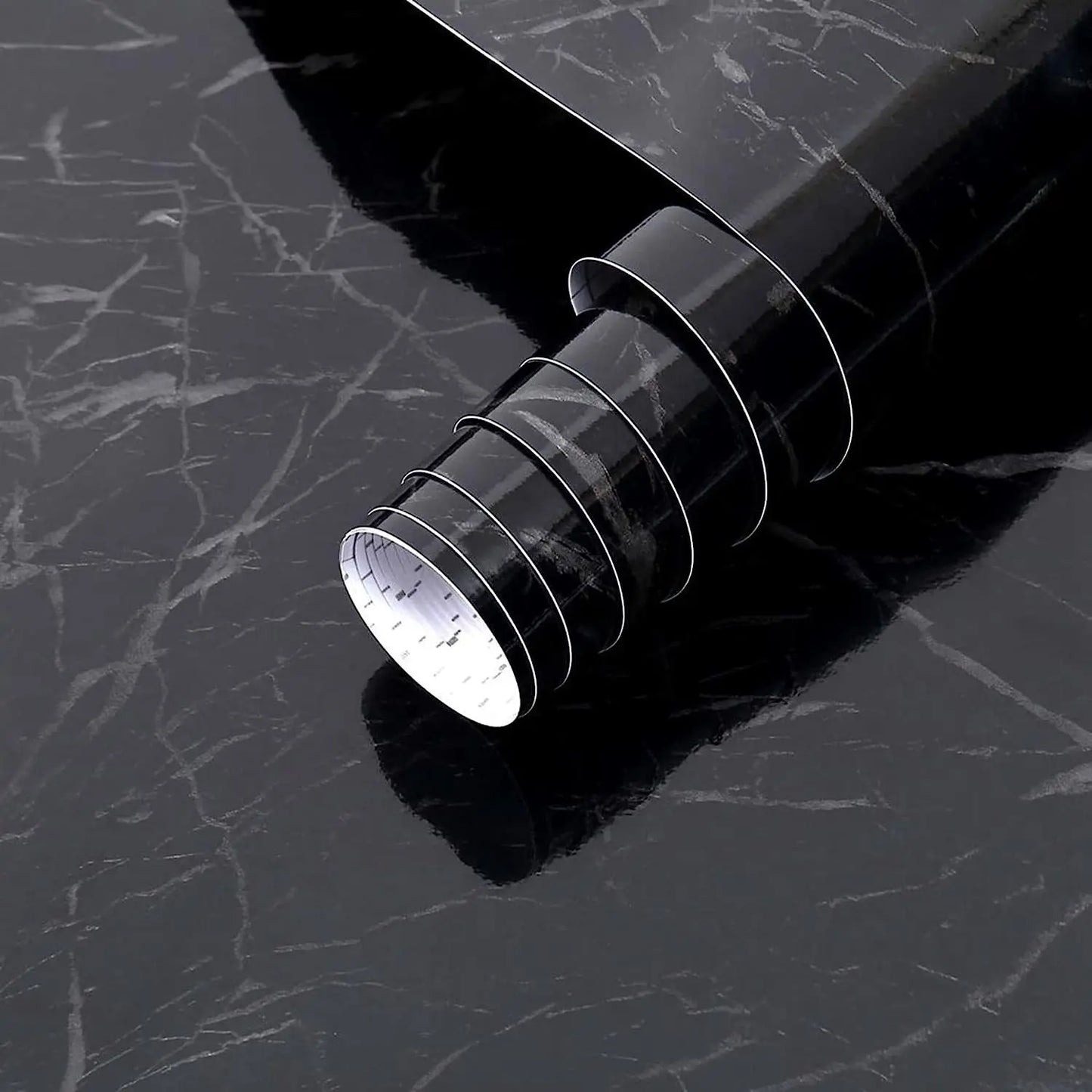 Black and White Marble Oil Resistant Sticker Waterproof Self-adhesive Wallpaper Heat-resistant Home Renovation Glossy Wallpaper