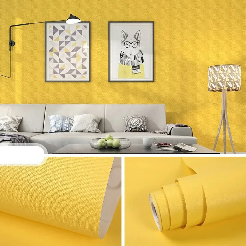 PVC Macaron Solid Color Self-adhesive Wallpaper for Bedroom and Dormitory Renovation Waterproof and Mildew Proof Paper Home