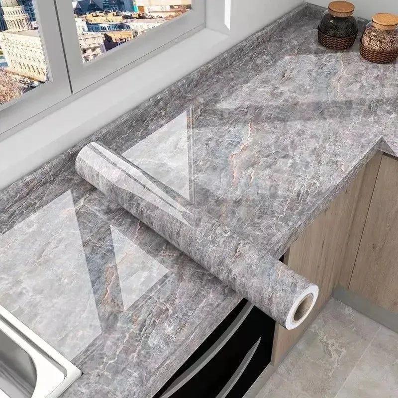 40cm Marble Vinyl Self Adhesive Wallpaper Waterproof Contact Paper PVC Wall Stickers for Kitchen Livingroom Home Decorative Film