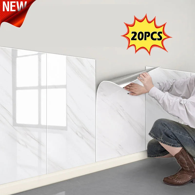 Moisture-proof Adhesive Wall Wallpaper Peel and Stick Wallpaper PVC Waterproof Wall Stickers Imitation Tile Pasting Bathroom
