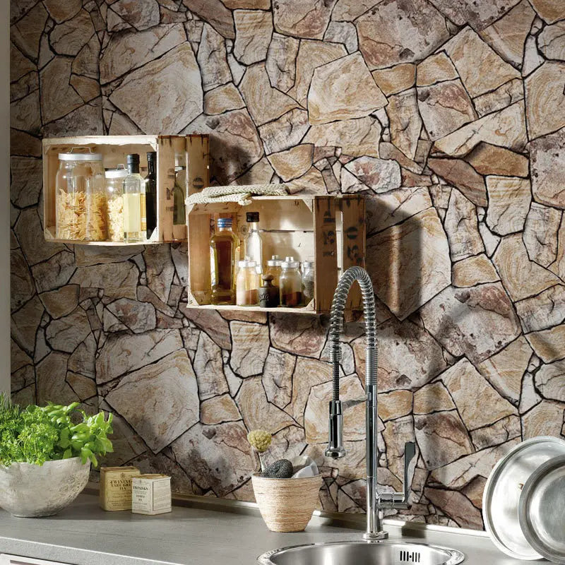 Retro Brick Self-adhesive Wallpaper Industrial Style Bar and Hair Salon Decoration Background Wall PVC Self-adhesive Wallpaper