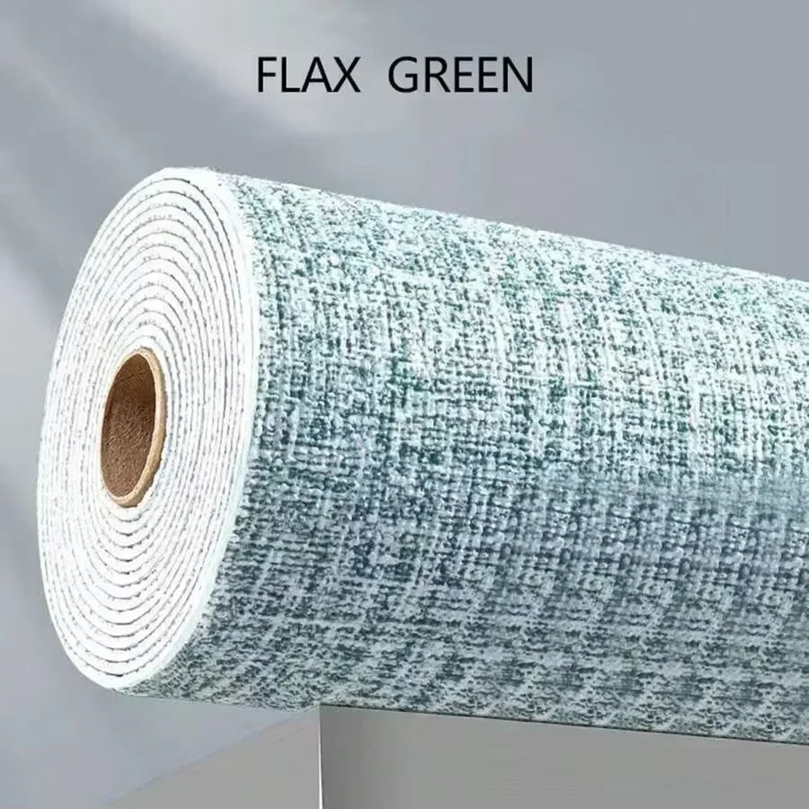 3D Linen Foam Wall Stickers Self-adhesive PVC Thickened Waterproof Background Wall Renovation Wallpaper for Bedroom Living Room