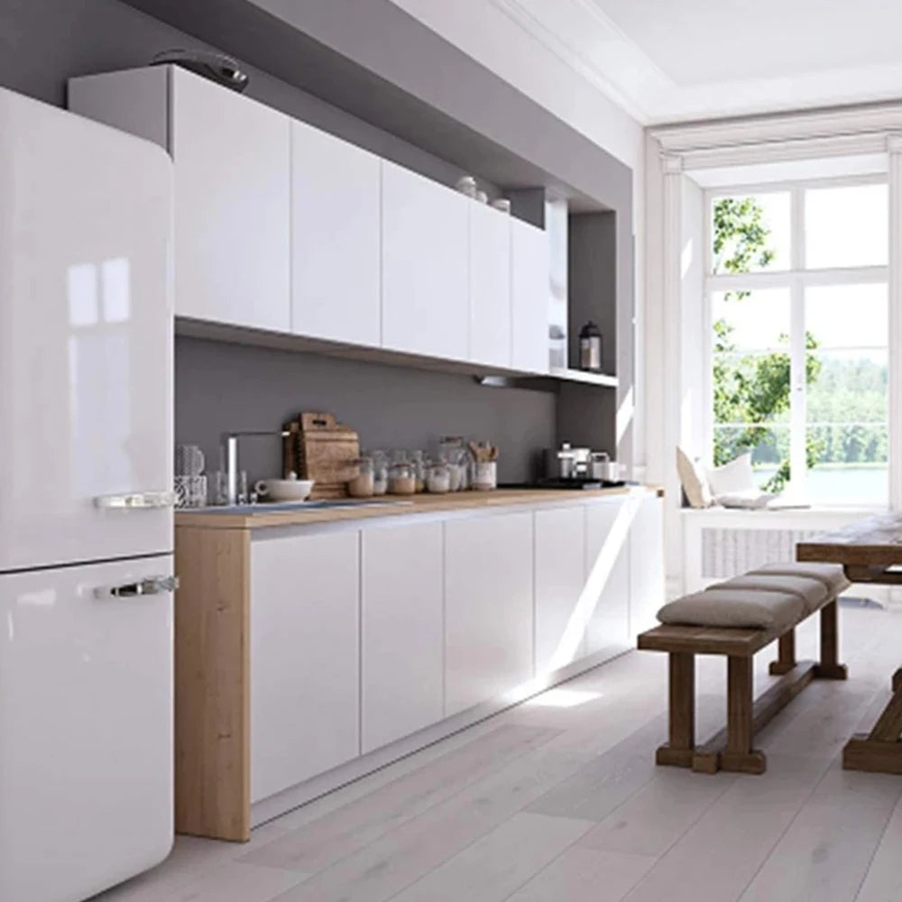 Glossy White Stickers Vinyl Self Adhesive Waterproof Oil Proof Sticker Kitchen Counter Panels Furniture Renovation Wallpaper