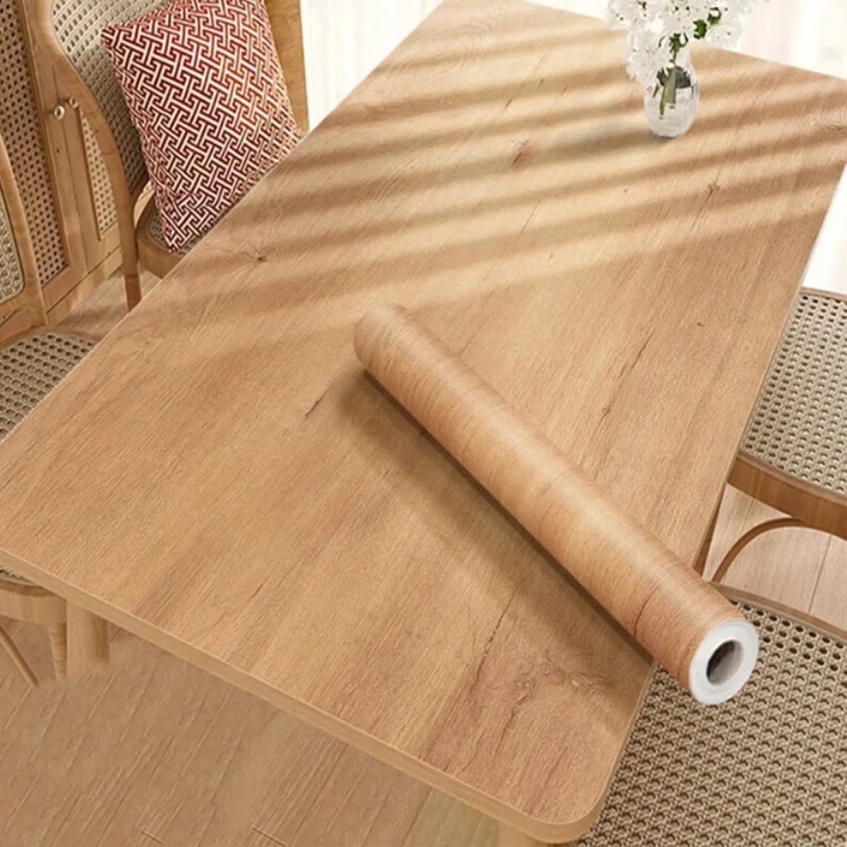 55cm Width Wood Grain PVC Wallpaper for Door Wardrobe Cupboard Table Furniture Waterproof Self Adhesive Stickers Home Decor Film