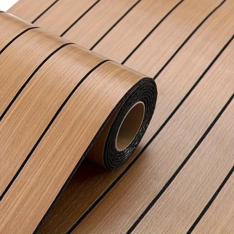 Extra thick 3D retro wood grain self-adhesive wallpaper - perfect for DIY ceiling and wall projects, SXP resin, removable and wa