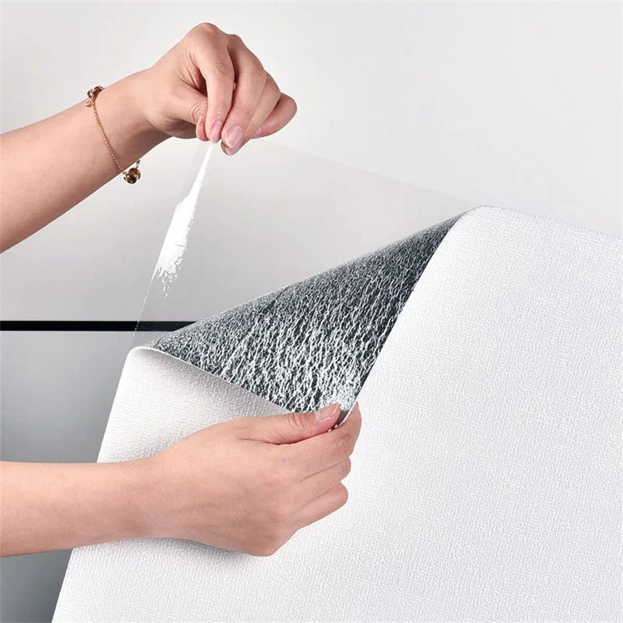 50cmX2.8M/10M 3D Self-Adhesive Insulation Wallpaper Waterproof Moisture-Proof Soundproof Panel Ceiling TV Background Decoration