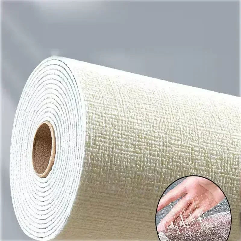 3D Linen Foam Wall Stickers Self-adhesive PVC Thickened Waterproof Background Wall Renovation Wallpaper for Bedroom Living Room