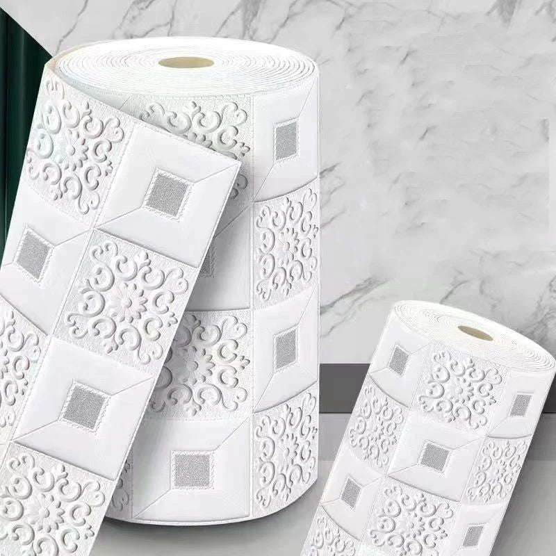 70cmx1m/2m/3m/5m/10m Waterproof 3D Stereo Wall Sticker Ceiling Bedroom Living Room Self-adhesive Background Decoration Wallpaper
