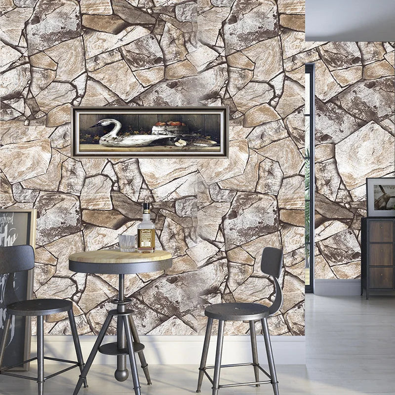Retro Brick Self-adhesive Wallpaper Industrial Style Bar and Hair Salon Decoration Background Wall PVC Self-adhesive Wallpaper