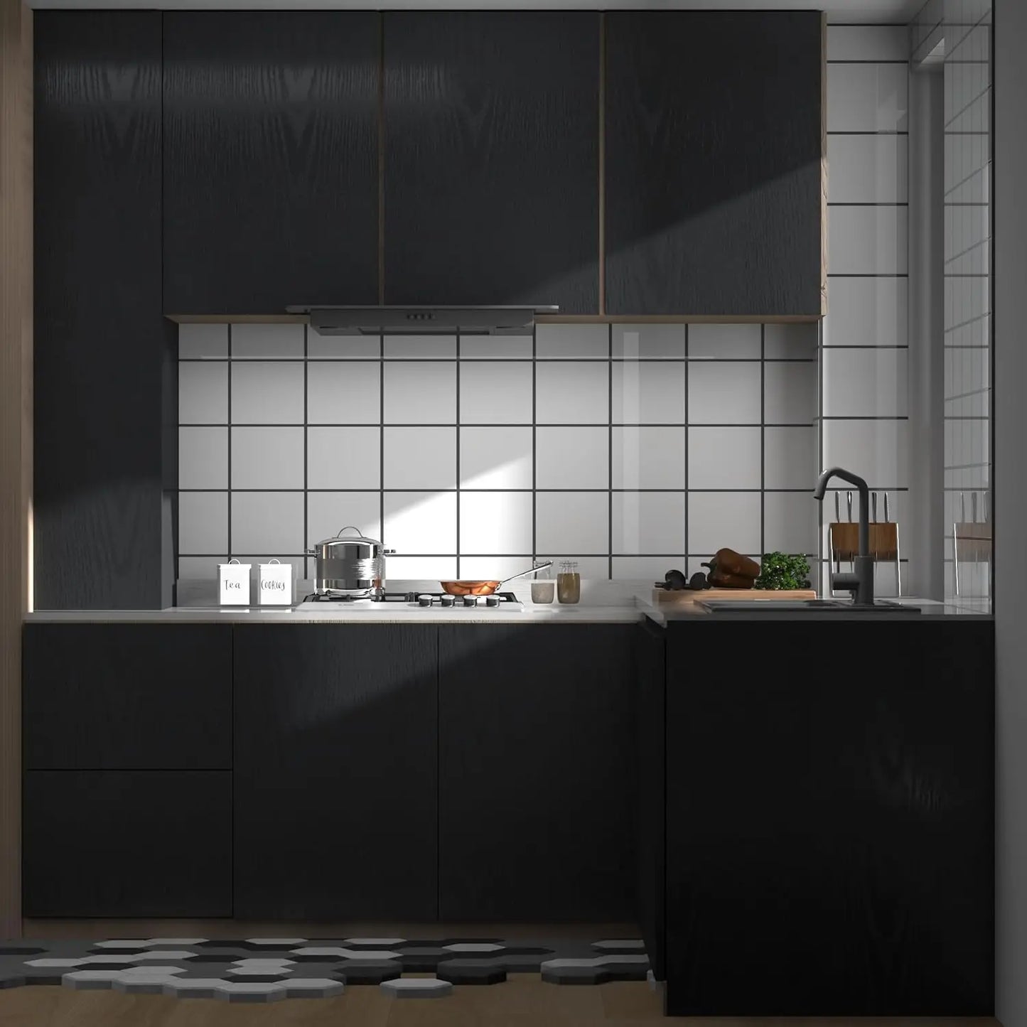 Black Wood Grain Wallpaper Peel And Stick Contact Paper Removable Vinyl Self Adhesive Wallpaper Decorative For Countertops