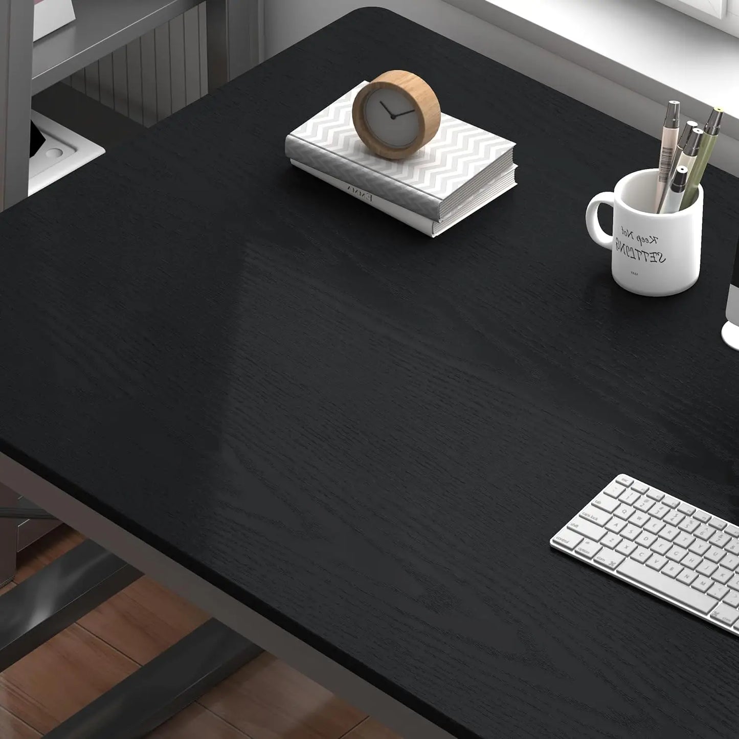 Black Wood Grain Wallpaper Peel And Stick Contact Paper Removable Vinyl Self Adhesive Wallpaper Decorative For Countertops