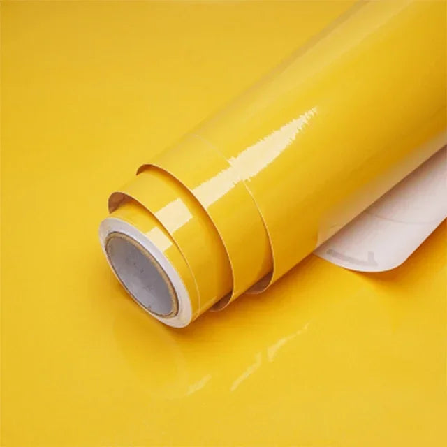 60cm Width Glossy Self Adhesive Solid Wallpaper Vinyl Marble Wall Stickers Waterproof Contact Paper for Kitchen Home Decor Film
