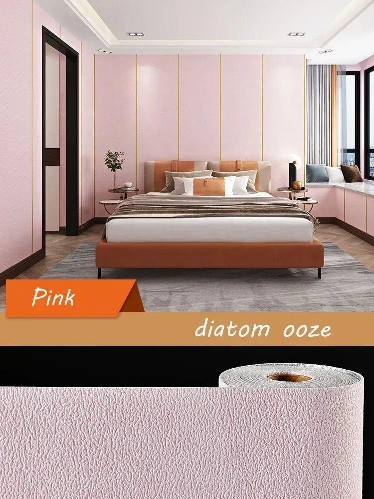 Self-adhesive Diatom Mud Wallpaper Thickened TV Background Linen wallpaper Bedroom Renovation Home Decor XPE Foam Wall Stickers