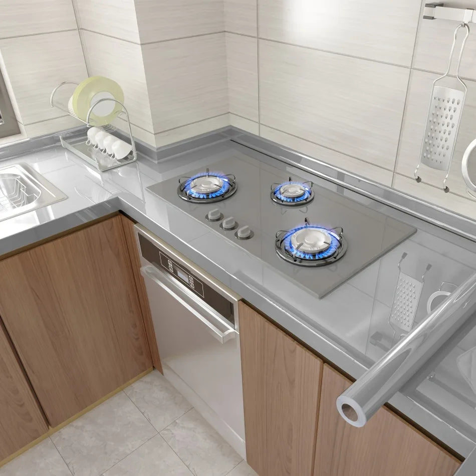 High Glossy Self-adhesive Sticker Modern Style Waterproof Oil-proof Wallpaper for Kitchen Table Cabinet Countertop Renovation