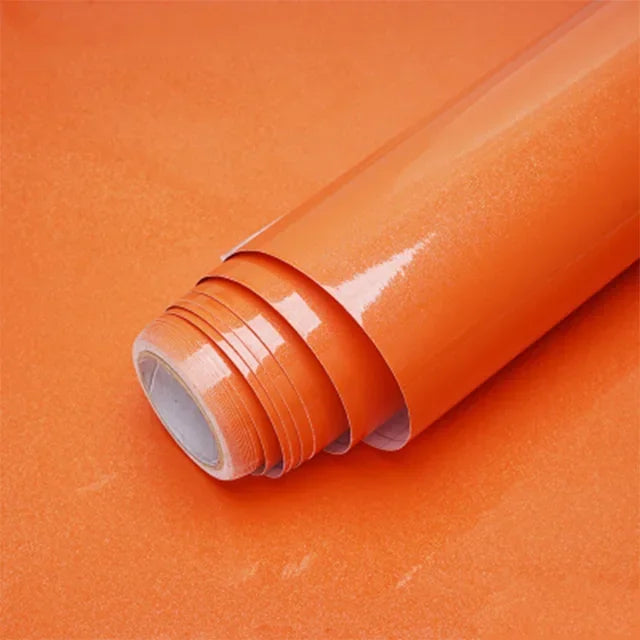 60cm Width Glossy Self Adhesive Solid Wallpaper Vinyl Marble Wall Stickers Waterproof Contact Paper for Kitchen Home Decor Film