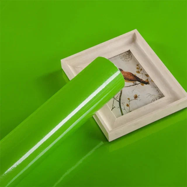 60cm Width Glossy Self Adhesive Solid Wallpaper Vinyl Marble Wall Stickers Waterproof Contact Paper for Kitchen Home Decor Film