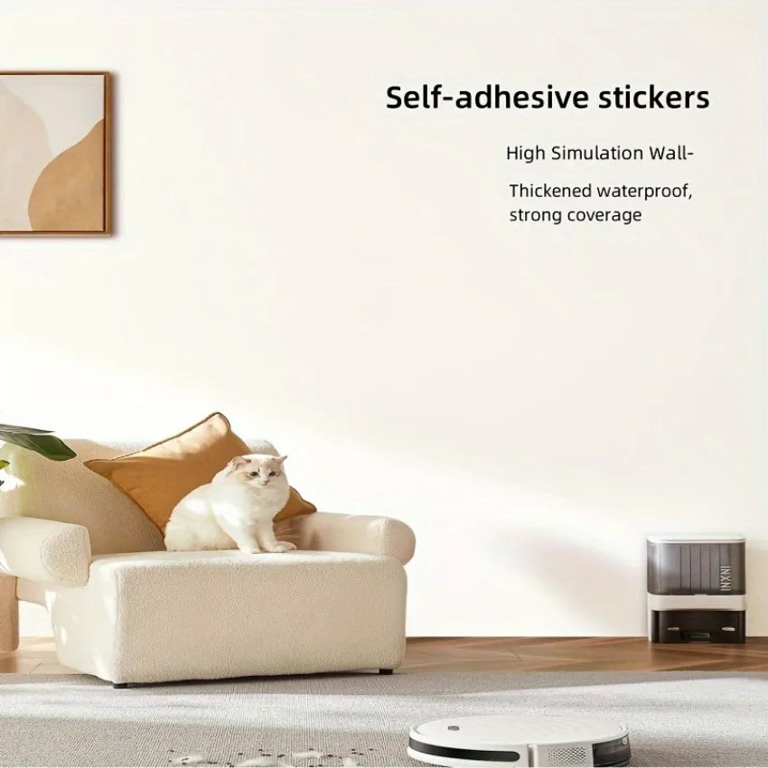 Self-Adhesive White PVC Wallpaper Waterproof Moisture-Resistant Home Renovation Bedroom & Living Room Table Decor Wallpaper