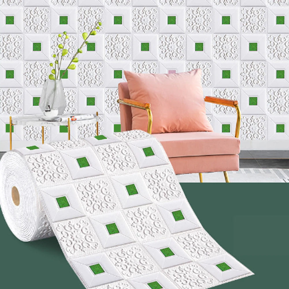 70cmx1m/2m/3m/5m/10m Waterproof 3D Stereo Wall Sticker Ceiling Bedroom Living Room Self-adhesive Background Decoration Wallpaper
