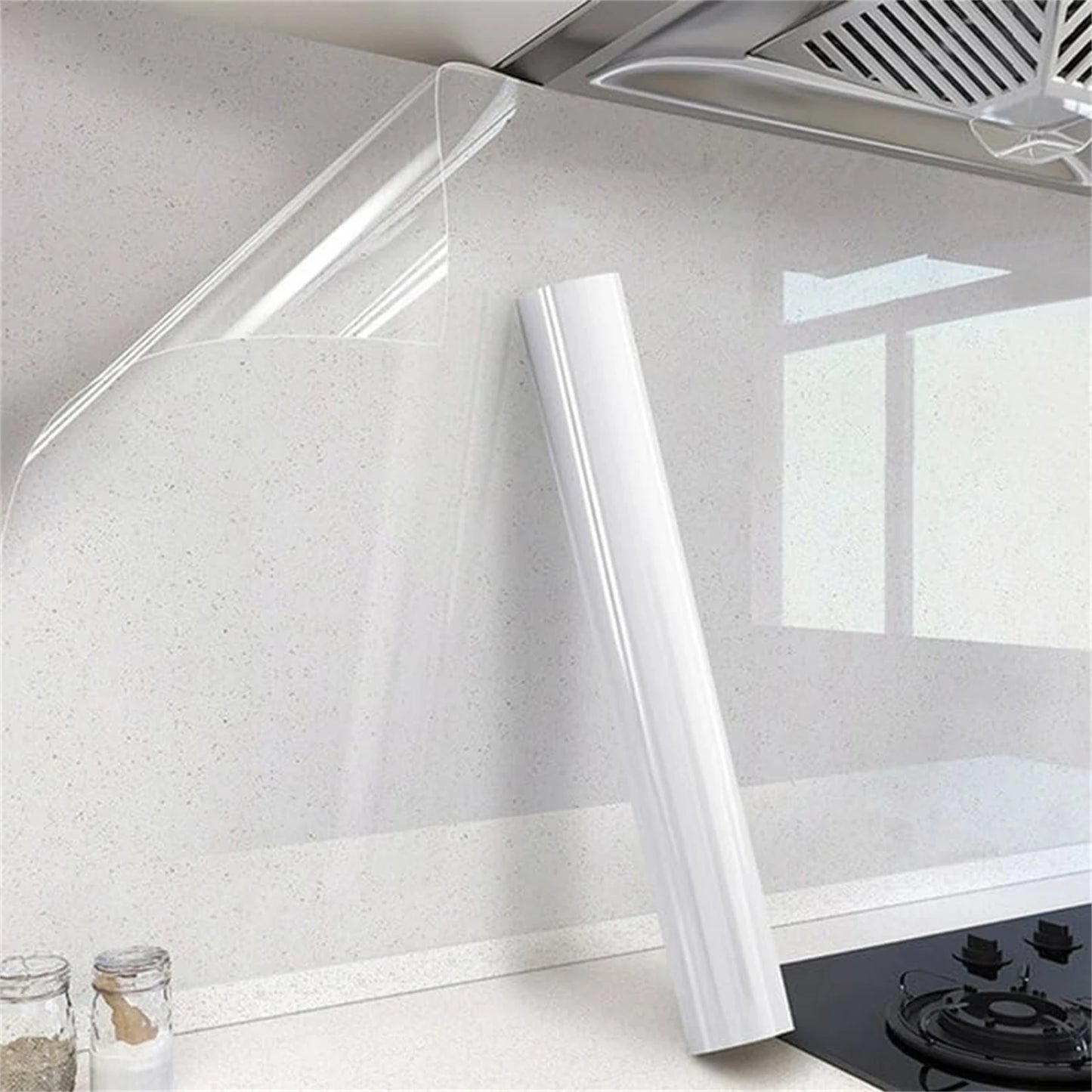 5/8M Kitchen Backsplash Wall Protector Kitchen Oil Proof Wall Sticker Self-Adhesive Film Removable For Cupboard Clear Wallpaper