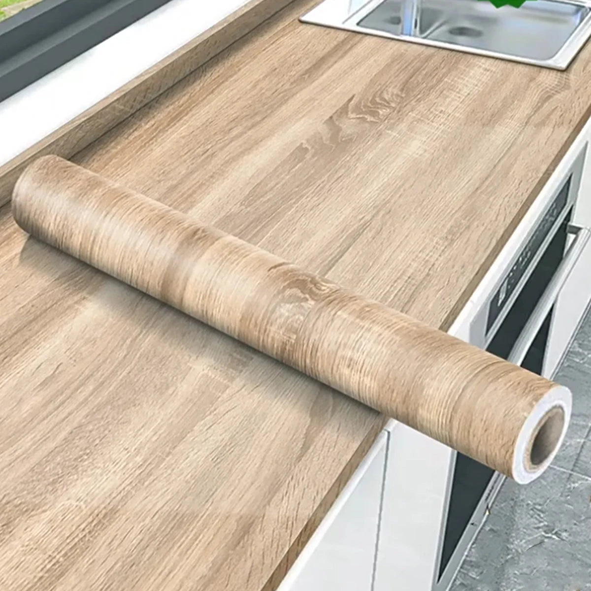 55cm Width Wood Grain PVC Wallpaper for Door Wardrobe Cupboard Table Furniture Waterproof Self Adhesive Stickers Home Decor Film