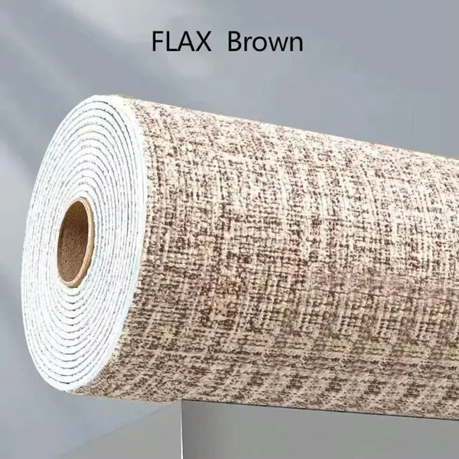 3D Linen Foam Wall Stickers Self-adhesive PVC Thickened Waterproof Background Wall Renovation Wallpaper for Bedroom Living Room