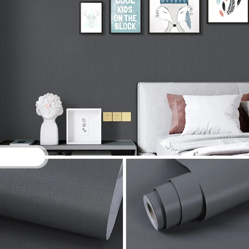 PVC Macaron Solid Color Self-adhesive Wallpaper for Bedroom and Dormitory Renovation Waterproof and Mildew Proof Paper Home