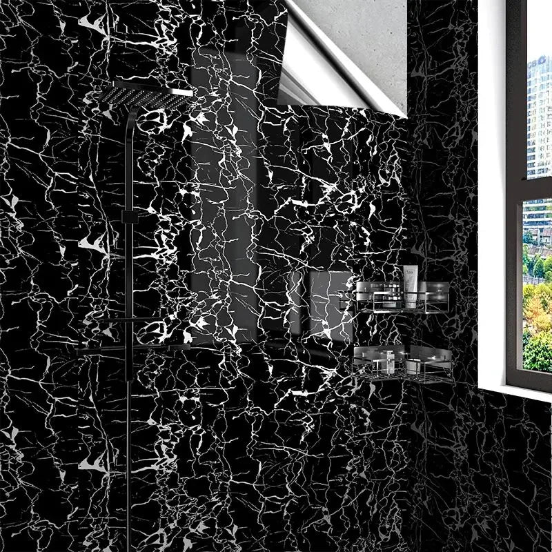 80CM Marble Self Adhesive Waterproof Wallpaper for Bathroom Wall Deocr Kitchen Oil Proof Mould-Proof Wall Stickers Home Decor