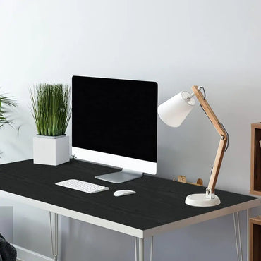 Black Wood Contact Paper Peel and Stick Self-Adhesive Wallpaper,Decorative Vinyl Film for Countertop Cabinets,Easy to Clean