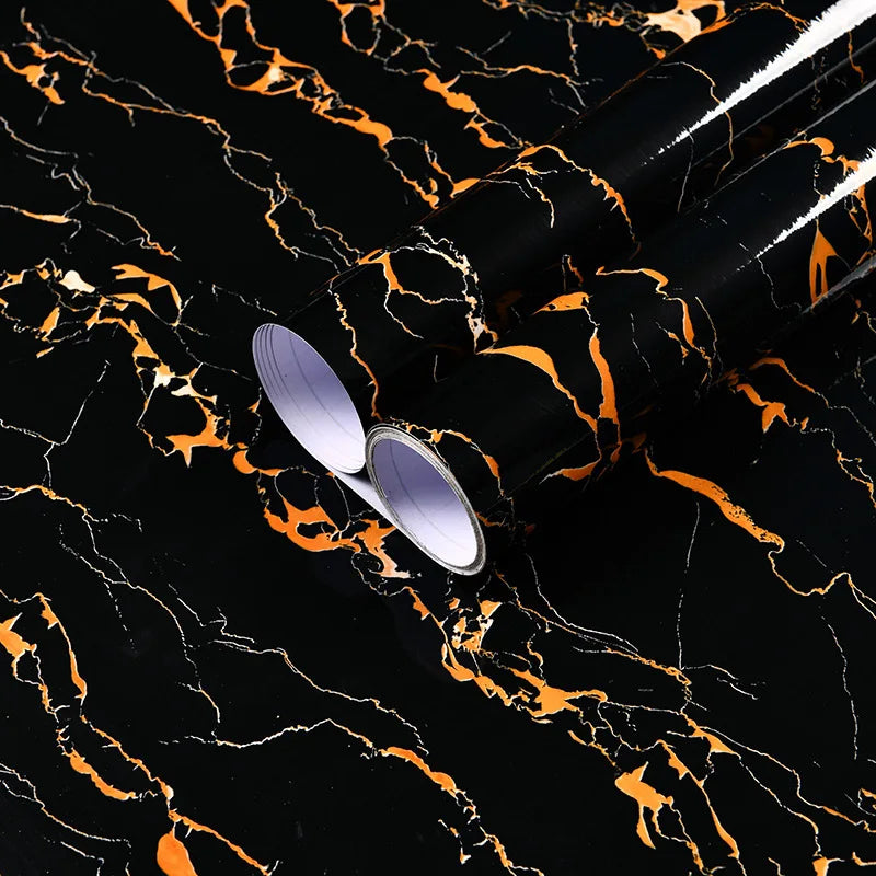 Heat/Waterproof Vinyl Wallpaper - Self-Adhesive Removable Film for Kitchen, Bathroom, Desk & Furniture