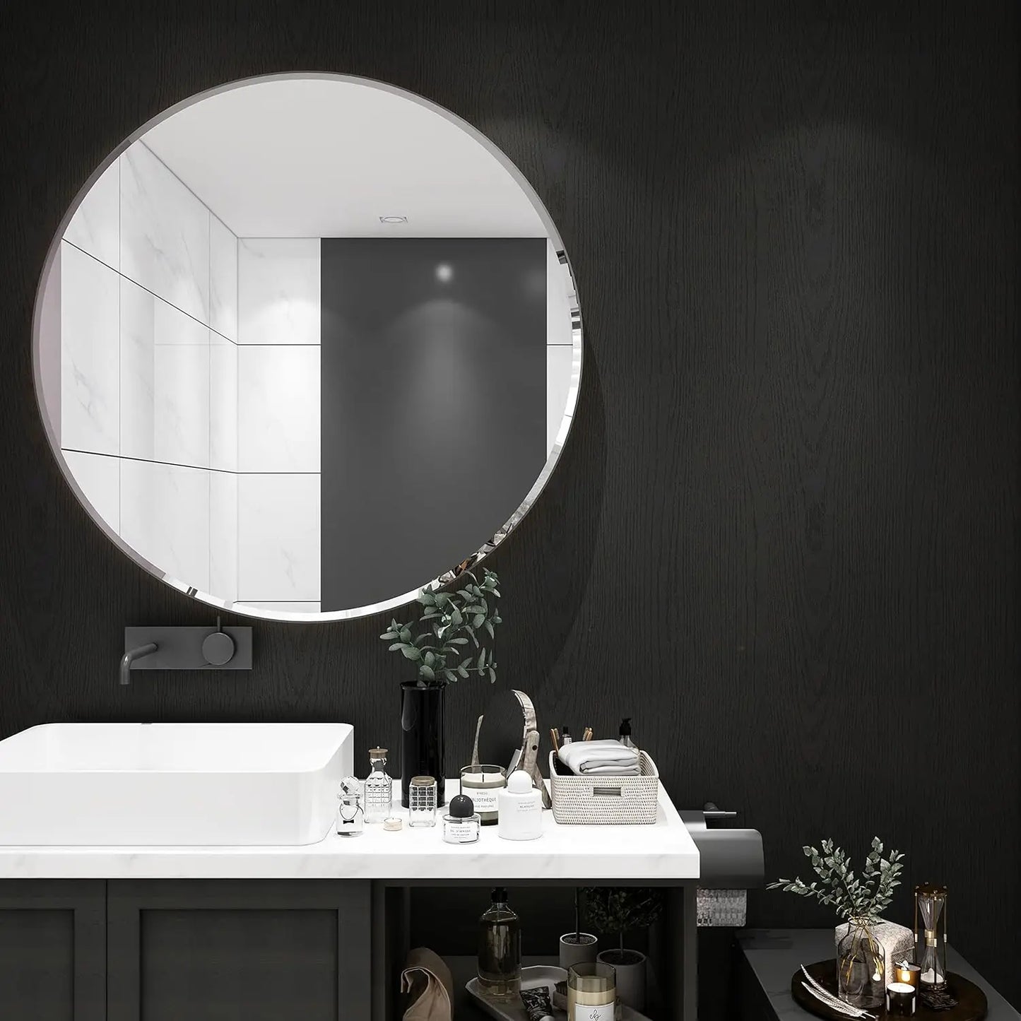 Black Wood Grain Wallpaper Peel And Stick Contact Paper Removable Vinyl Self Adhesive Wallpaper Decorative For Countertops