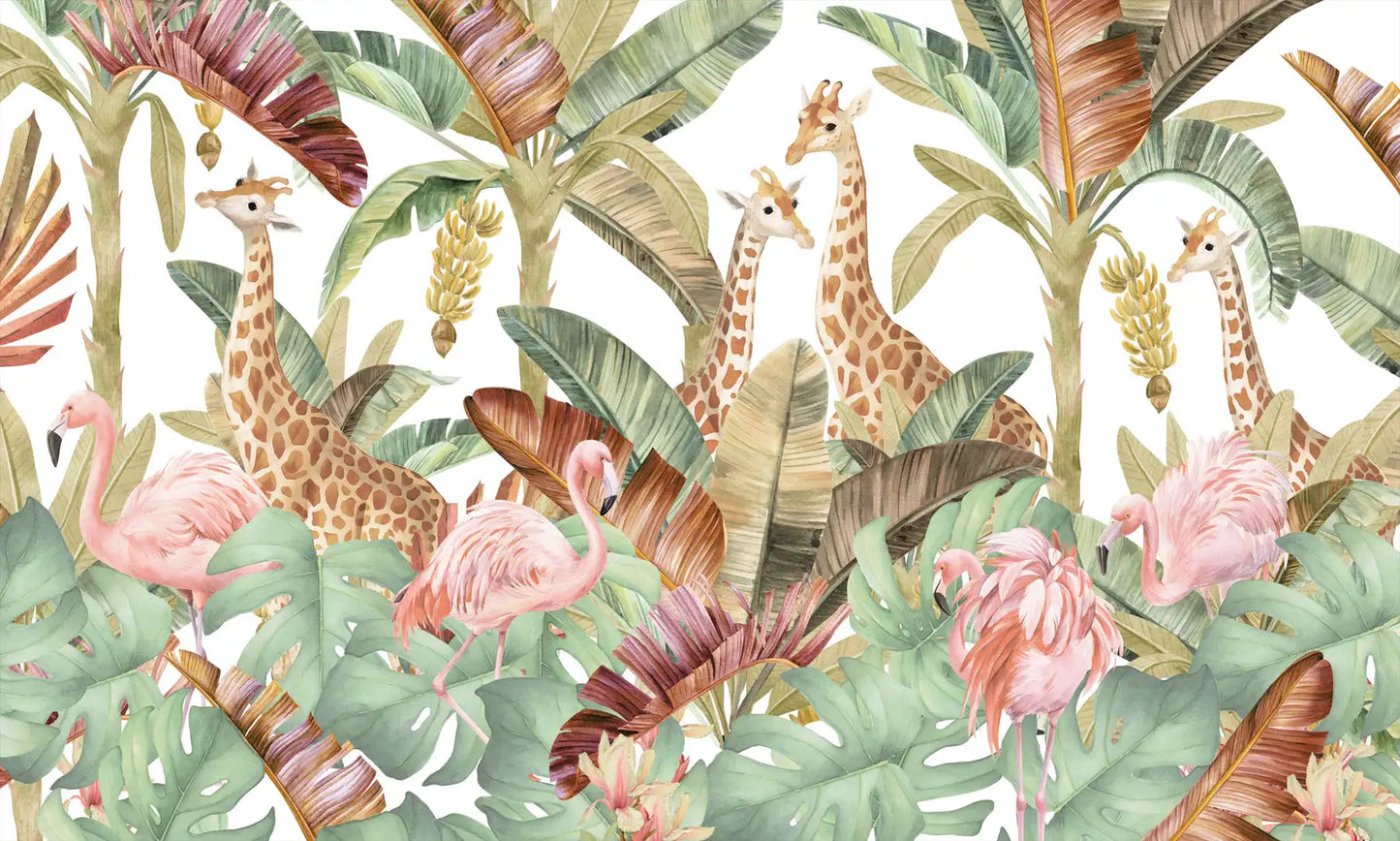 Milofi custom 3D large wallpaper mural hand-painted Nordic forest small animal kindergarten jungle sticker background wall