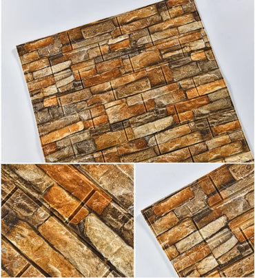 70cmX500cm DIY 3D Wallpaper Moisture Proof Modern Home Decoration Self-adhesive Waterproof Wall Stickers Brick Pattern