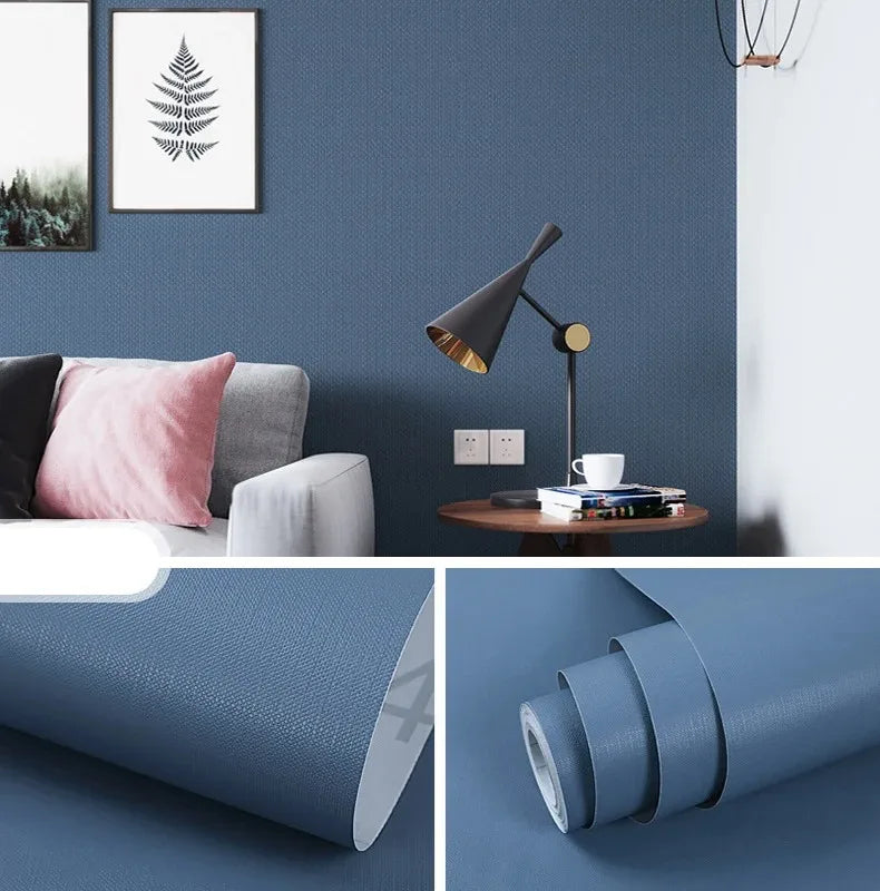 PVC Macaron Solid Color Self-adhesive Wallpaper for Bedroom and Dormitory Renovation Waterproof and Mildew Proof Paper Home