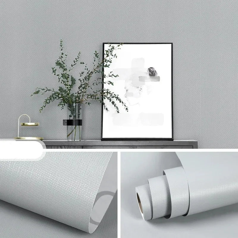 PVC Macaron Solid Color Self-adhesive Wallpaper for Bedroom and Dormitory Renovation Waterproof and Mildew Proof Paper Home