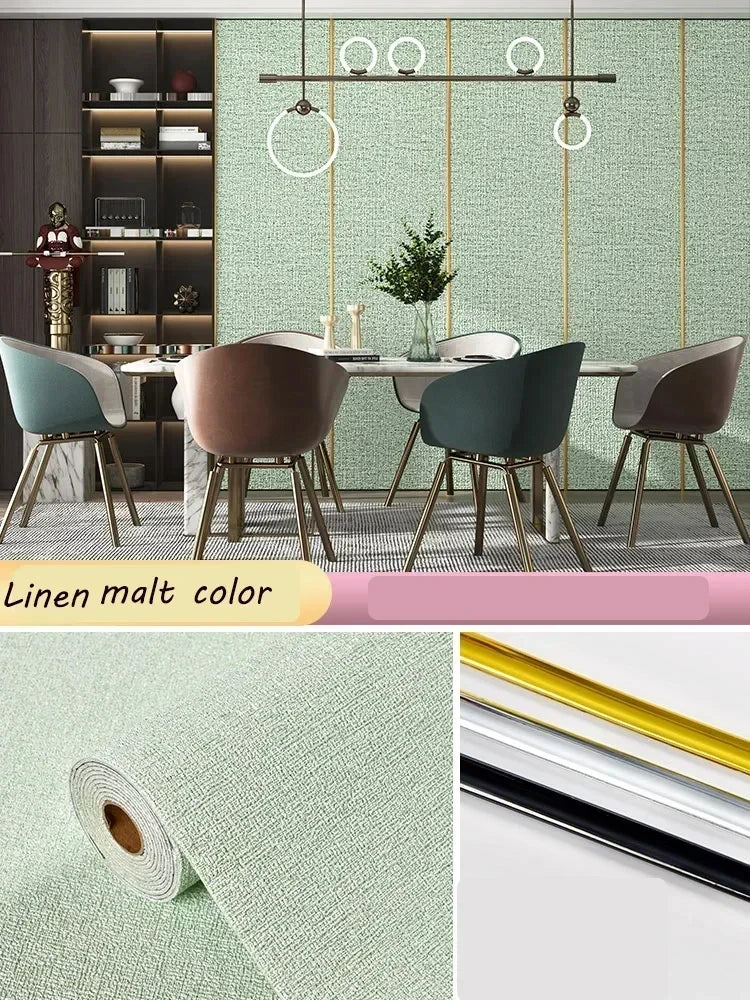 Self-adhesive Diatom Mud Wallpaper Thickened TV Background Linen wallpaper Bedroom Renovation Home Decor XPE Foam Wall Stickers