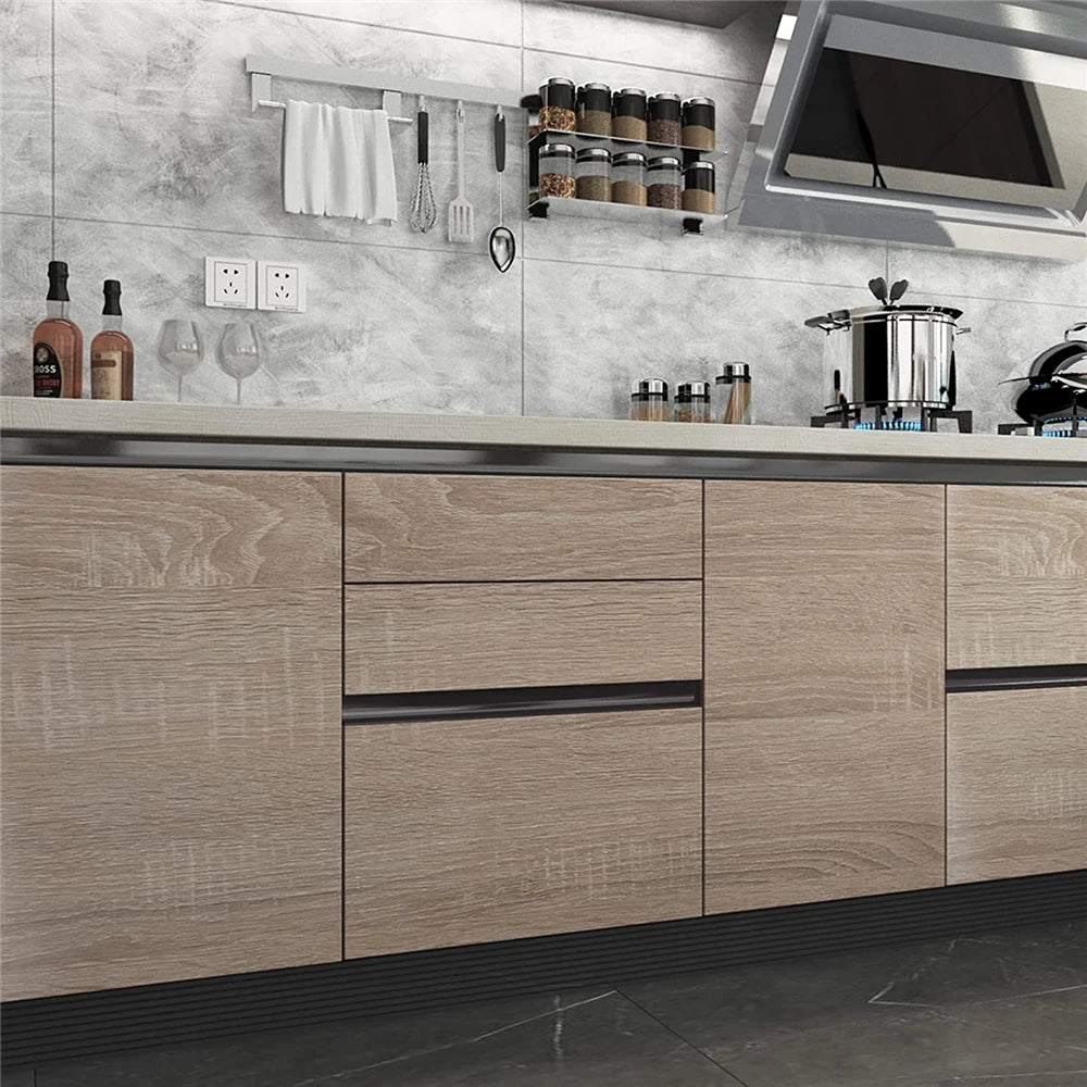 55cm Wide Wood Grain Vinyl Wallpaper for Door Wardrobe Cupboard Table Furniture Waterproof Self Adhesive Stickers Home Decor Fil