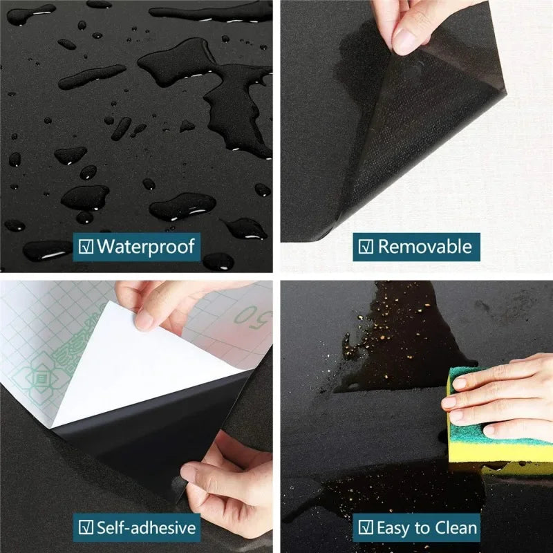 60cm Width Glossy Self Adhesive Solid Wallpaper Vinyl Marble Wall Stickers Waterproof Contact Paper for Kitchen Home Decor Film