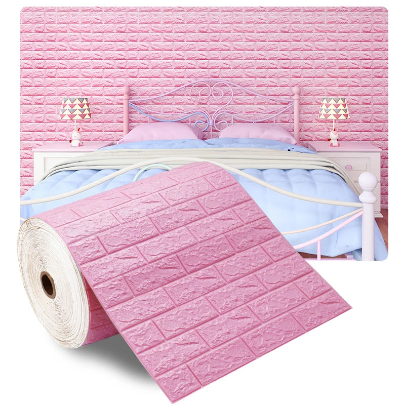 70cmX500cm DIY 3D Wallpaper Moisture Proof Modern Home Decoration Self-adhesive Waterproof Wall Stickers Brick Pattern