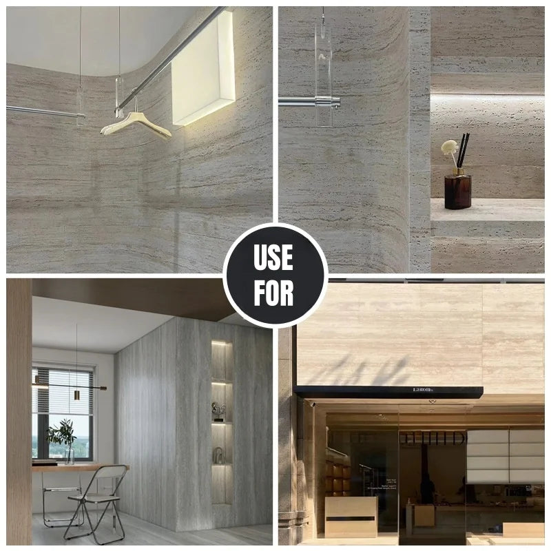 Soft Imitate Roman Travertine Slate Wallpapers 3D Textured Thickening Wall Panel Scalable Flexible Self-adhesive Wall Stickers