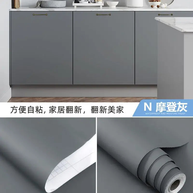 Kitchen Cabinet Self-adhesive Wallpaper Waterproof Oil-proof Thickened Desktop Door Furniture Wall Stickers Formaldehyde-free